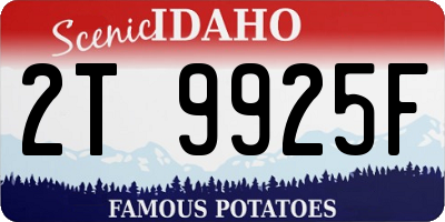 ID license plate 2T9925F