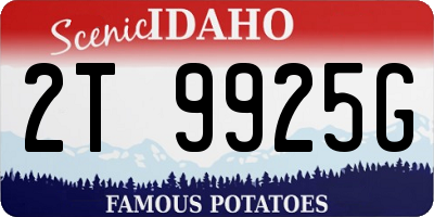 ID license plate 2T9925G