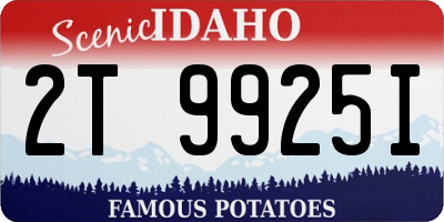 ID license plate 2T9925I