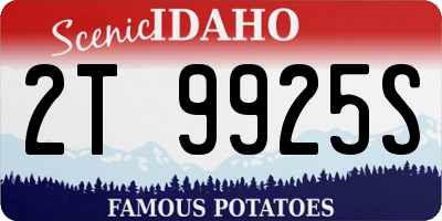 ID license plate 2T9925S