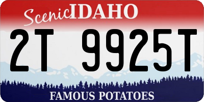 ID license plate 2T9925T