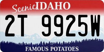 ID license plate 2T9925W