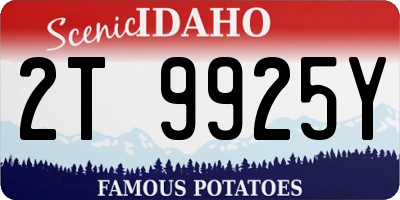 ID license plate 2T9925Y