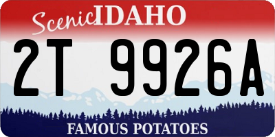 ID license plate 2T9926A