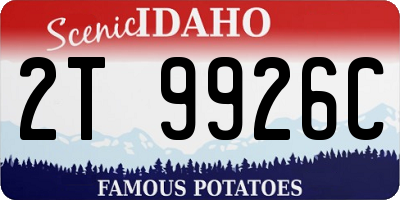 ID license plate 2T9926C