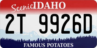 ID license plate 2T9926D