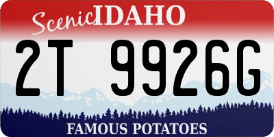 ID license plate 2T9926G