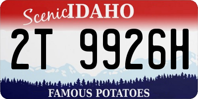 ID license plate 2T9926H