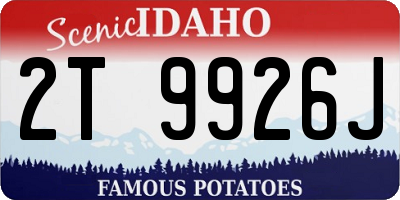 ID license plate 2T9926J