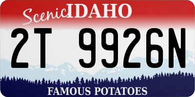 ID license plate 2T9926N