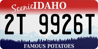 ID license plate 2T9926T