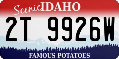 ID license plate 2T9926W