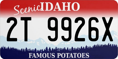 ID license plate 2T9926X