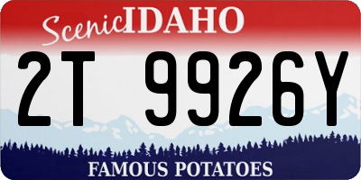 ID license plate 2T9926Y