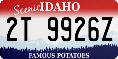 ID license plate 2T9926Z