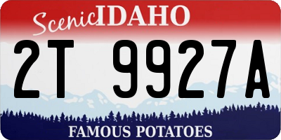 ID license plate 2T9927A