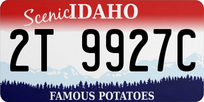 ID license plate 2T9927C