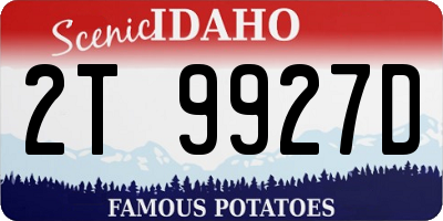 ID license plate 2T9927D