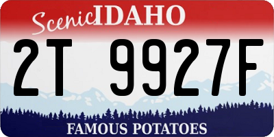 ID license plate 2T9927F