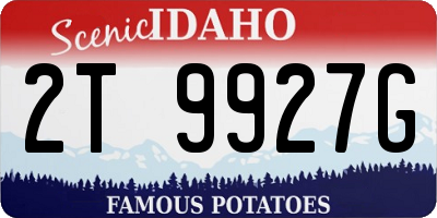 ID license plate 2T9927G