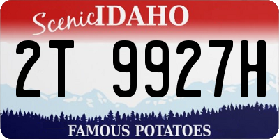 ID license plate 2T9927H