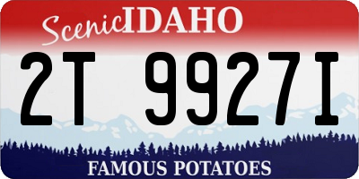 ID license plate 2T9927I