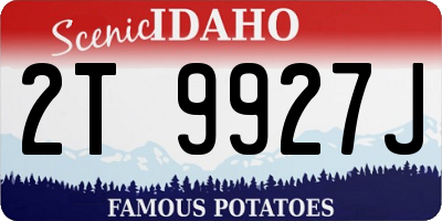 ID license plate 2T9927J