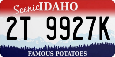 ID license plate 2T9927K