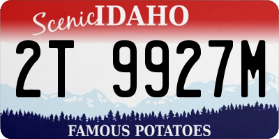 ID license plate 2T9927M