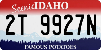 ID license plate 2T9927N