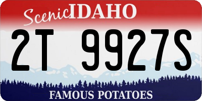 ID license plate 2T9927S