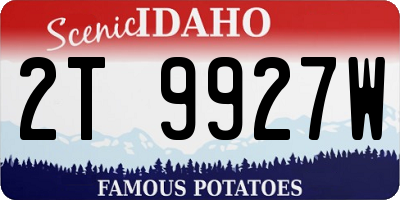 ID license plate 2T9927W