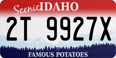 ID license plate 2T9927X