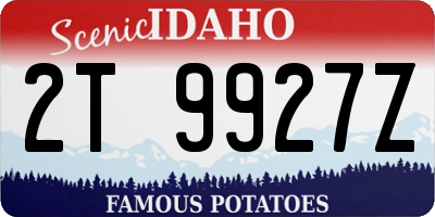 ID license plate 2T9927Z