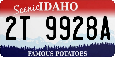 ID license plate 2T9928A