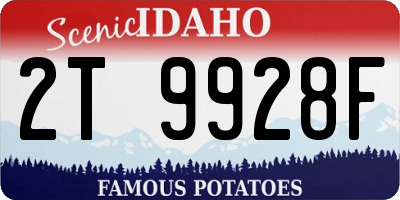 ID license plate 2T9928F