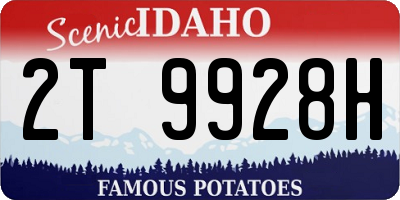 ID license plate 2T9928H