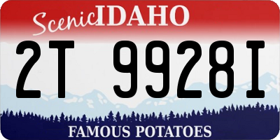 ID license plate 2T9928I