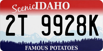 ID license plate 2T9928K