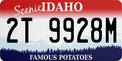 ID license plate 2T9928M