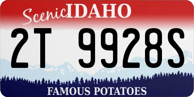 ID license plate 2T9928S