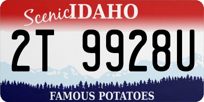 ID license plate 2T9928U