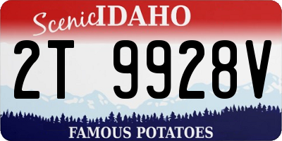 ID license plate 2T9928V