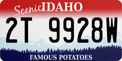 ID license plate 2T9928W