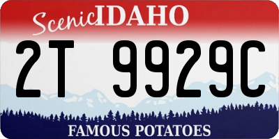 ID license plate 2T9929C