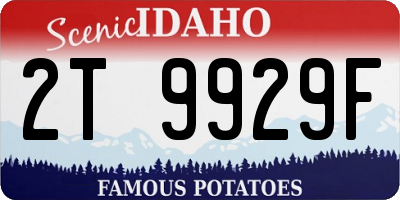 ID license plate 2T9929F