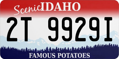 ID license plate 2T9929I