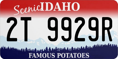 ID license plate 2T9929R