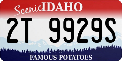 ID license plate 2T9929S