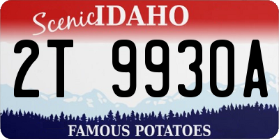 ID license plate 2T9930A